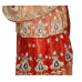 Auspicious Multi Colored Stone Worked Net Lehenga Saree